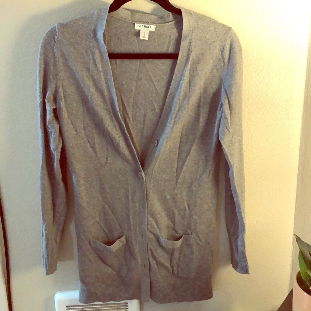 Grey button down sweater